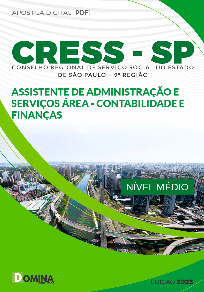 Apostila CRESS SP 2024 Assistente Administrativo Contabilidade Finanças