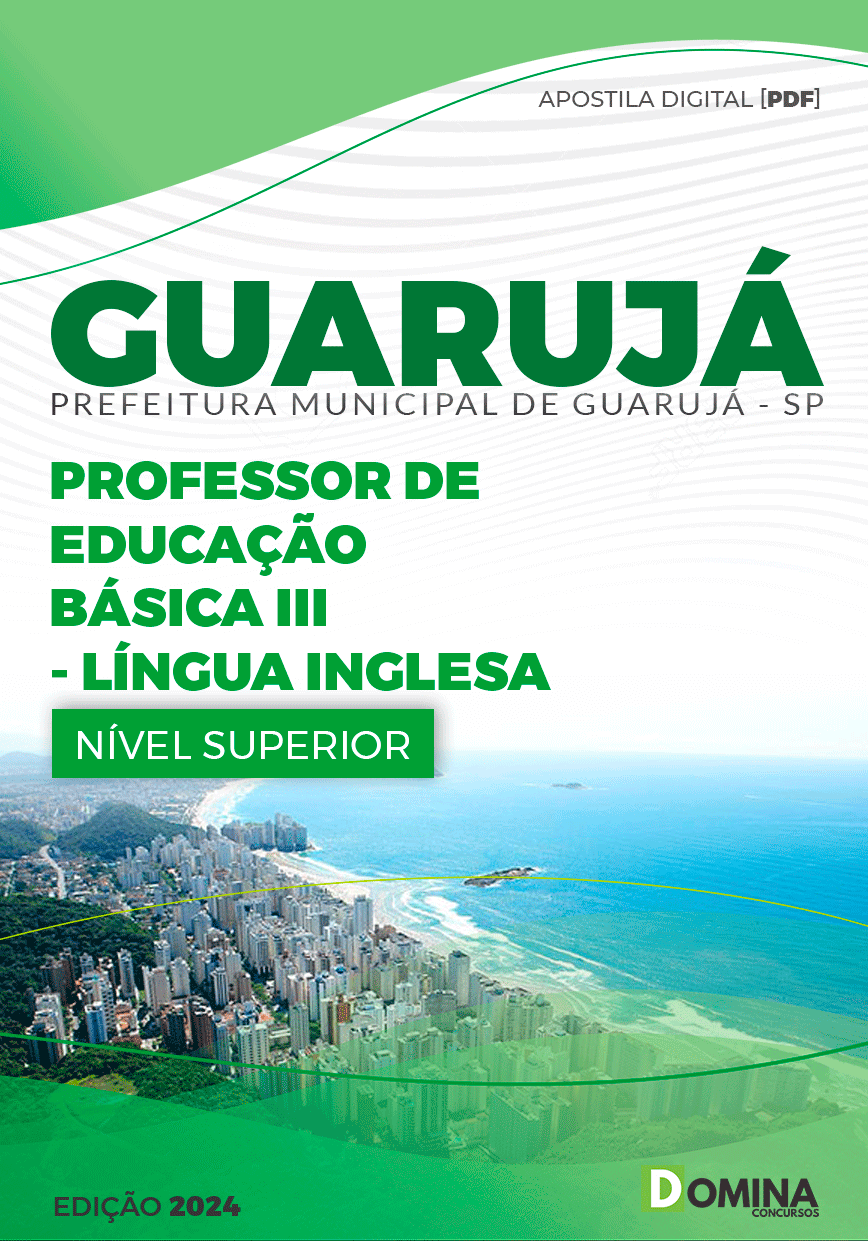 Apostila Pref Guarujá SP 2024 Professor III Língua Inglesa