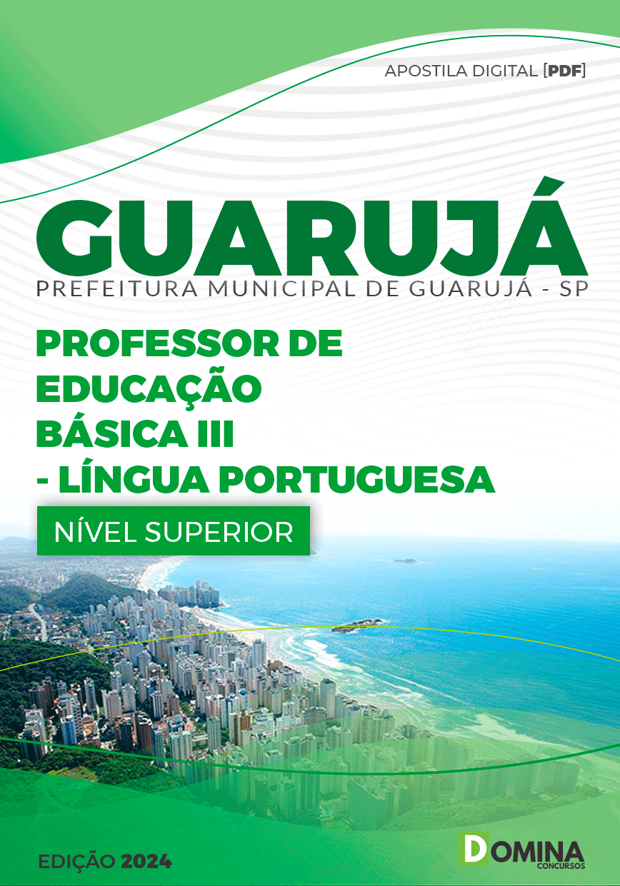 Apostila Pref Guarujá SP 2024 Professor III Língua Portuguesa