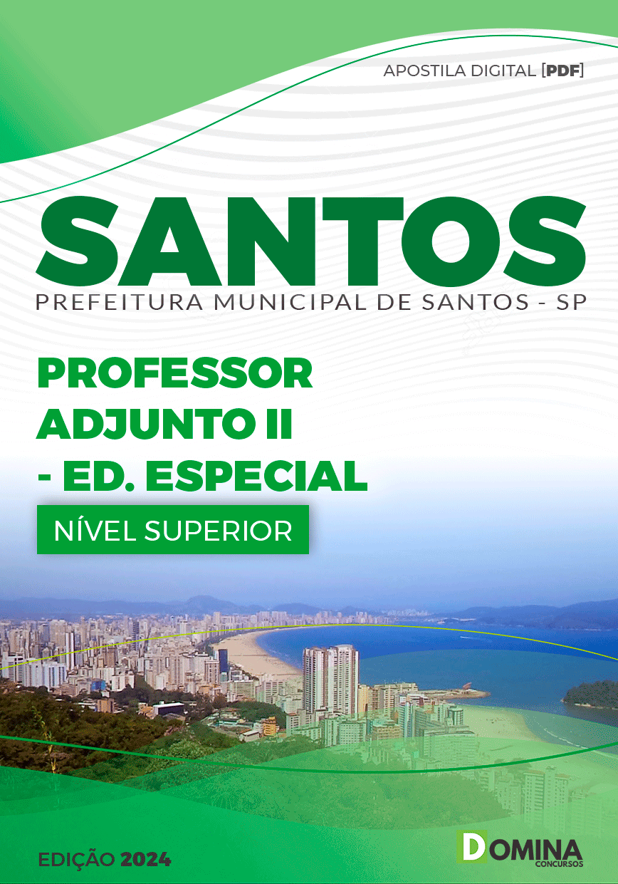 Apostila Pref Santos SP 2024 Professor Adjunto II Educação Especial