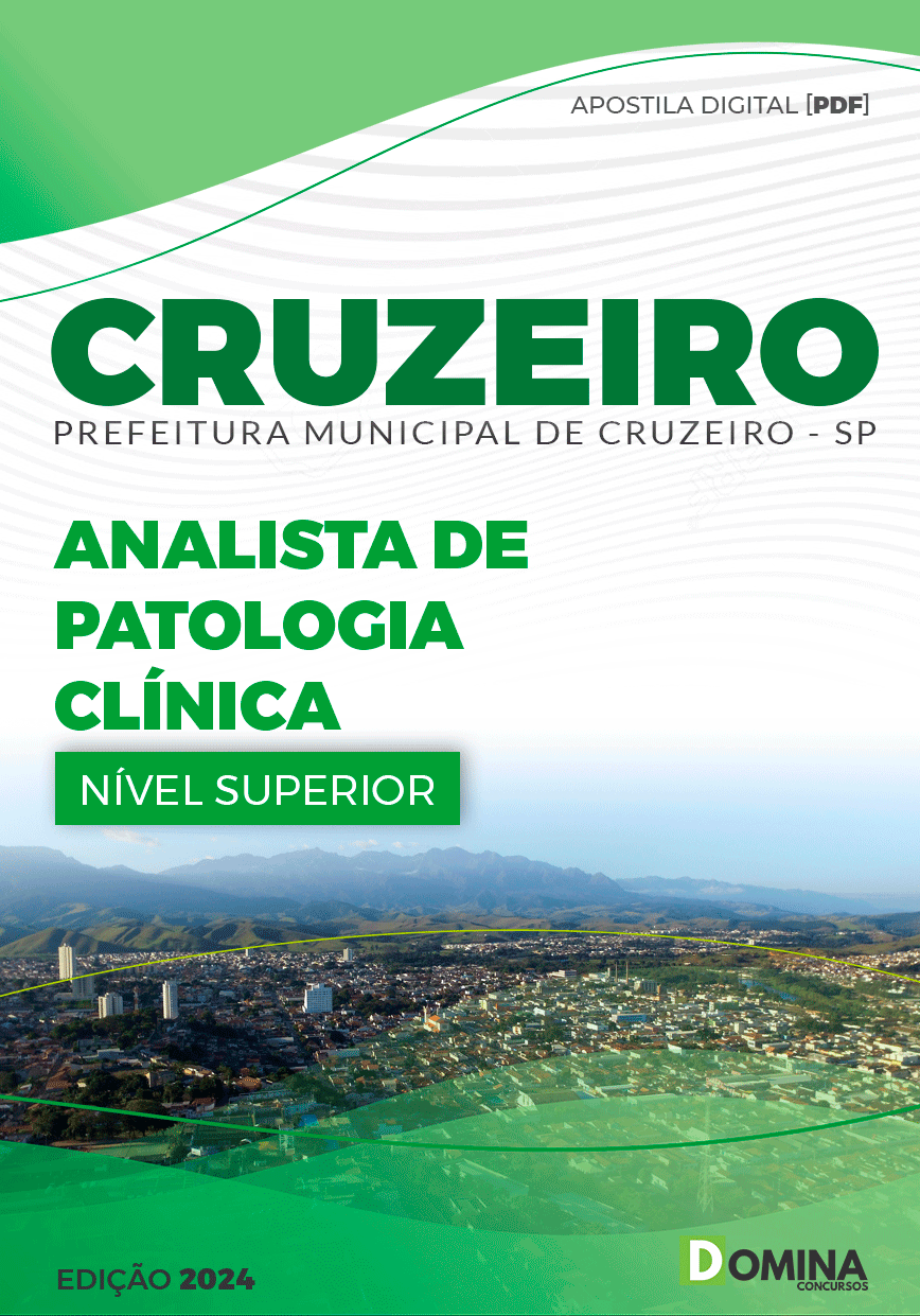 Apostila Pref Cruzeiro SP 2024 Analista de Patologia Clínica