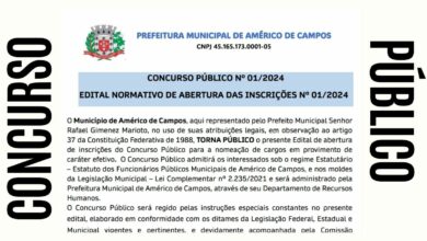 Prefeitura de Américo de Campos (SP) lança concurso com vagas em várias áreas