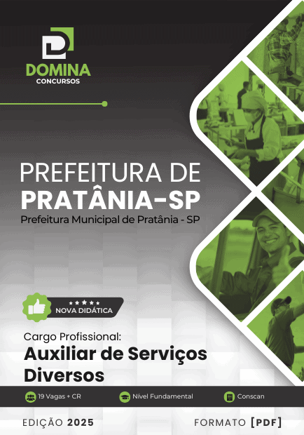 Apostila Auxiliar de Serviços Diversos Pratânia SP 2025