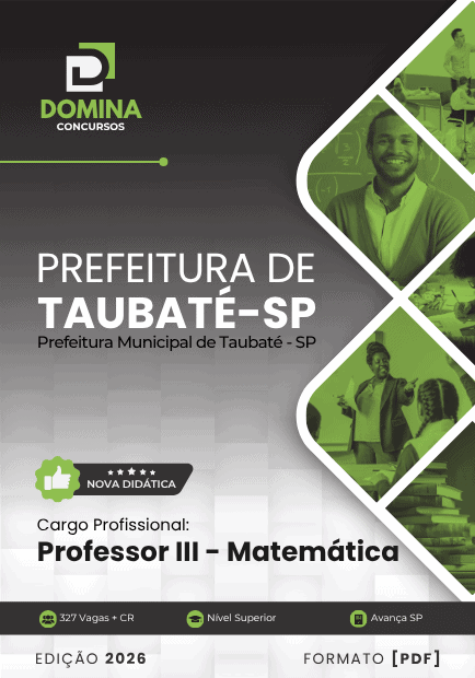 Apostila Professor III Matemática Taubaté SP 2026