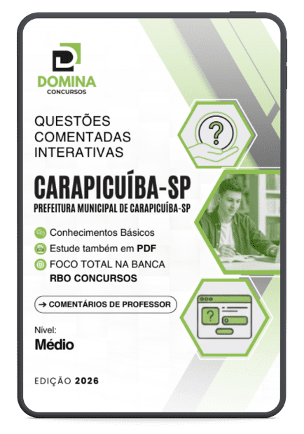 500 Questões Comentadas Carapicuíba SP 2026 Nível Médio RBO Concursos
