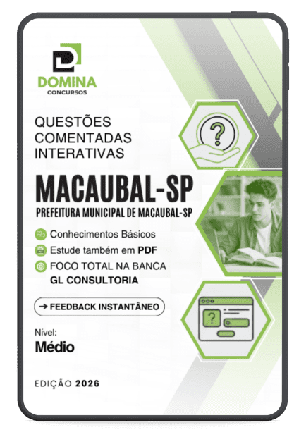 750 Questões Comentadas Macaubal SP 2026 Nível Médio GL Consultoria