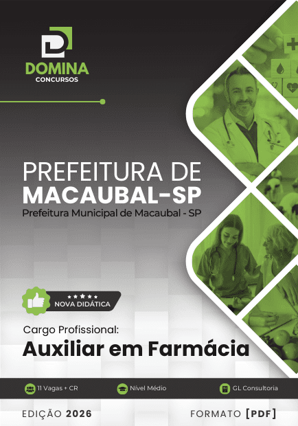 Apostila Auxiliar em Farmácia Macaubal SP 2026