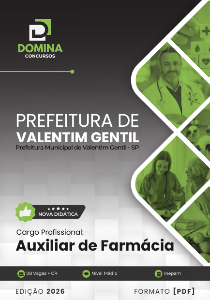 Apostila Auxiliar de Farmácia Valentim Gentil SP 2026