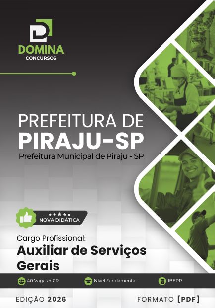 Apostila Auxiliar de Serviços Gerais Piraju SP 2026
