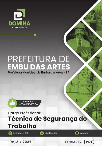 Apostila Embu das Artes SP 2026 Técnico de Segurança do Trabalho