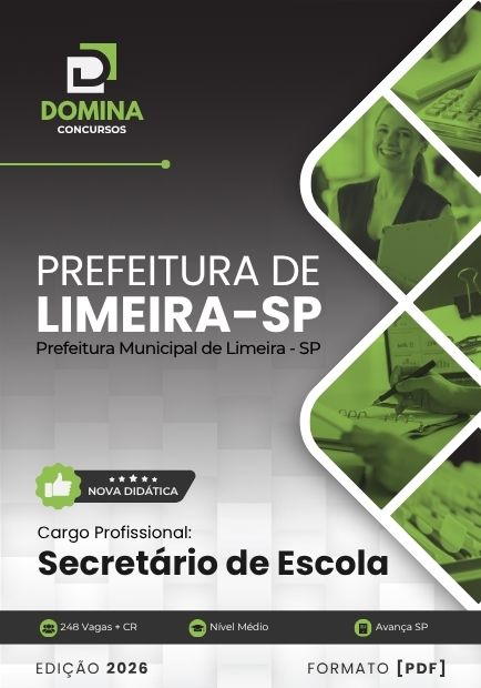 Apostila Secretário de Escola Limeira SP 2026